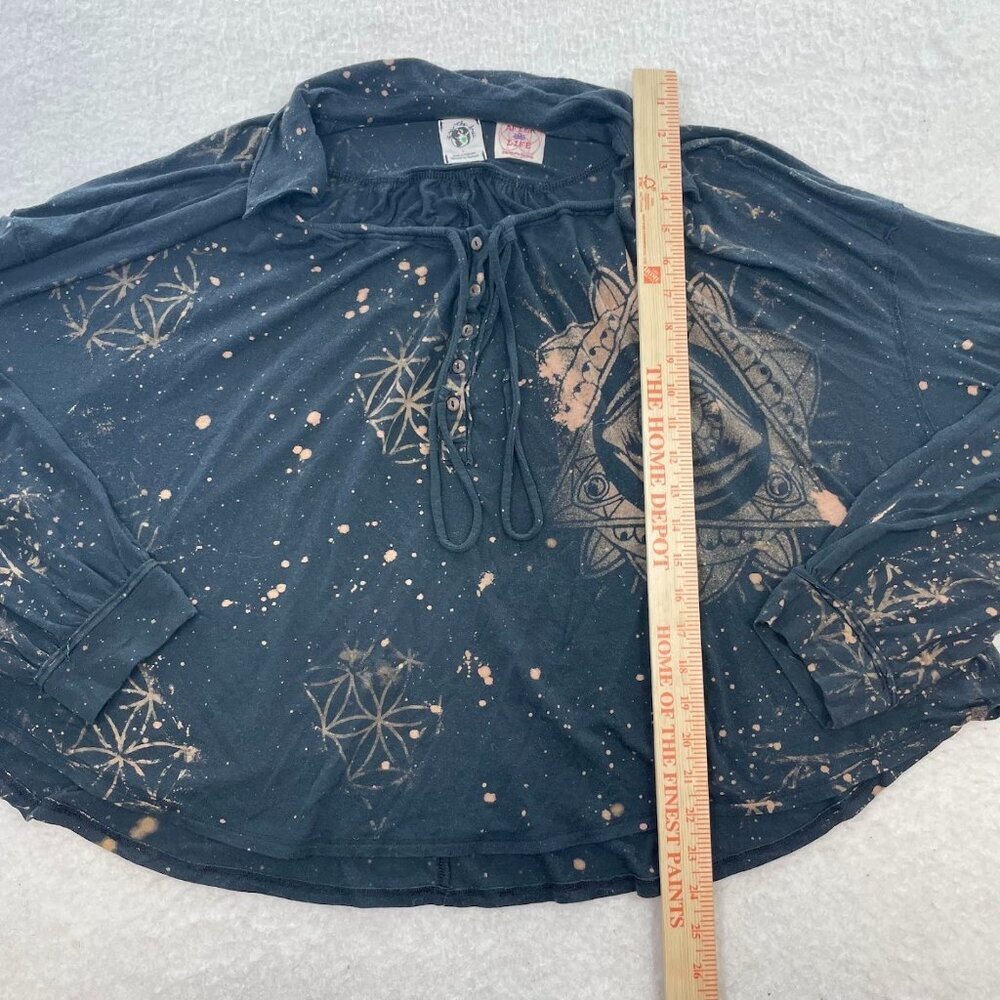 Custom Upcyled We The Free After Life Bleach Dyed Boho Oversized Tee Size Large - Picture 6 of 7